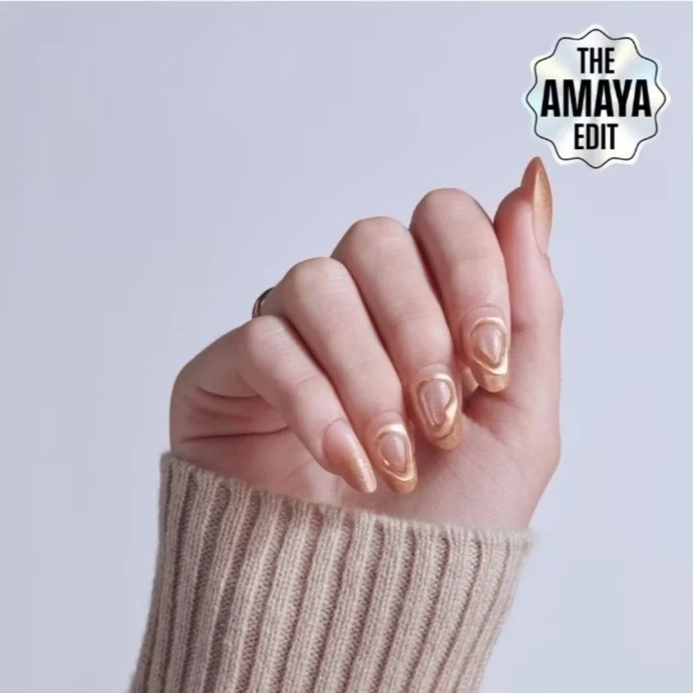 Kiss NAIL DRIP Press On Nails Golden Laughter‎ 32 Ct #NOTD Medium NEW@Ulta #ND37